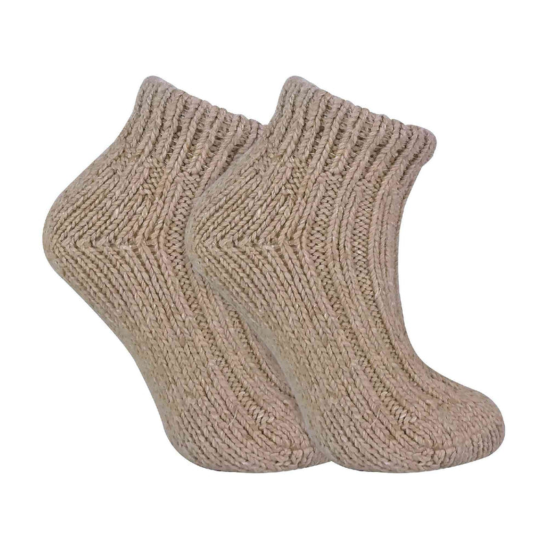 1 Pack Ladies Chunky Ribbed Low Cut Wool Blend Ankle Socks