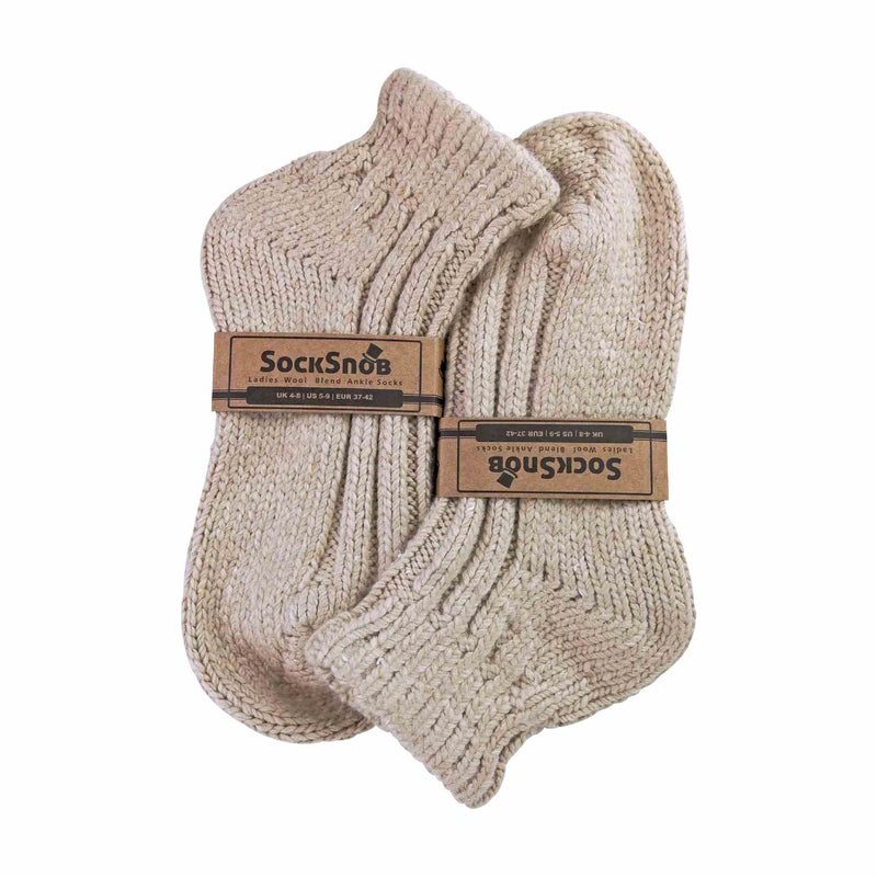 1 Pack Ladies Chunky Ribbed Low Cut Wool Blend Ankle Socks