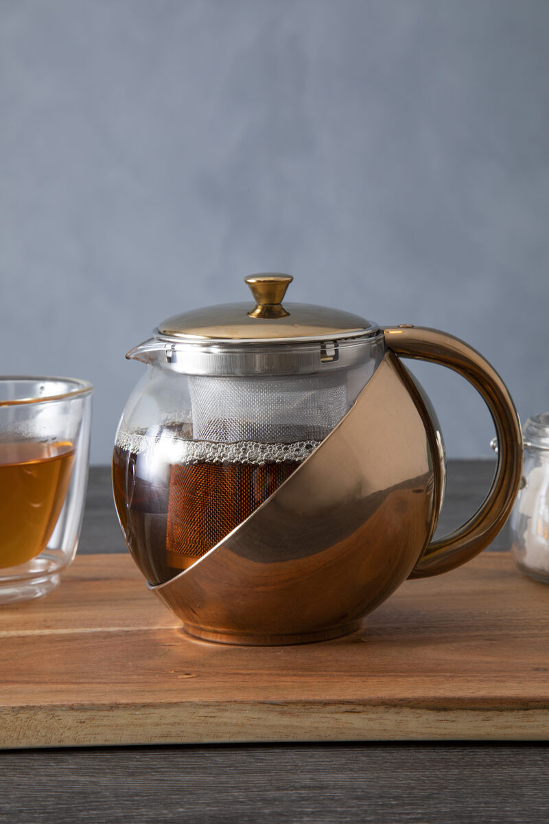 Stainless Steel Teapot with Copper Finished Infuser | Fuso