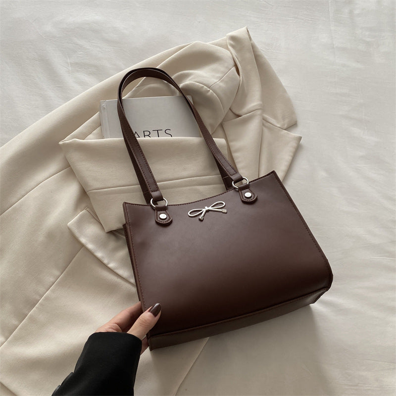 Large Capacity Women's Tote Bag PU Leather Shoulder Handbag Street Fashion