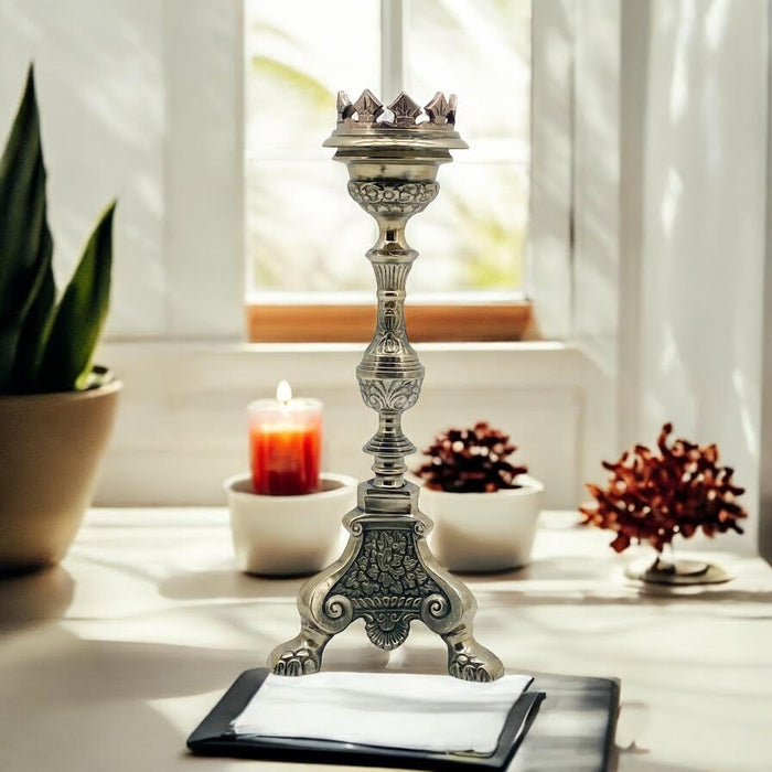 45CM ALUMINIUM GOTHIC CANDLE HOLDER