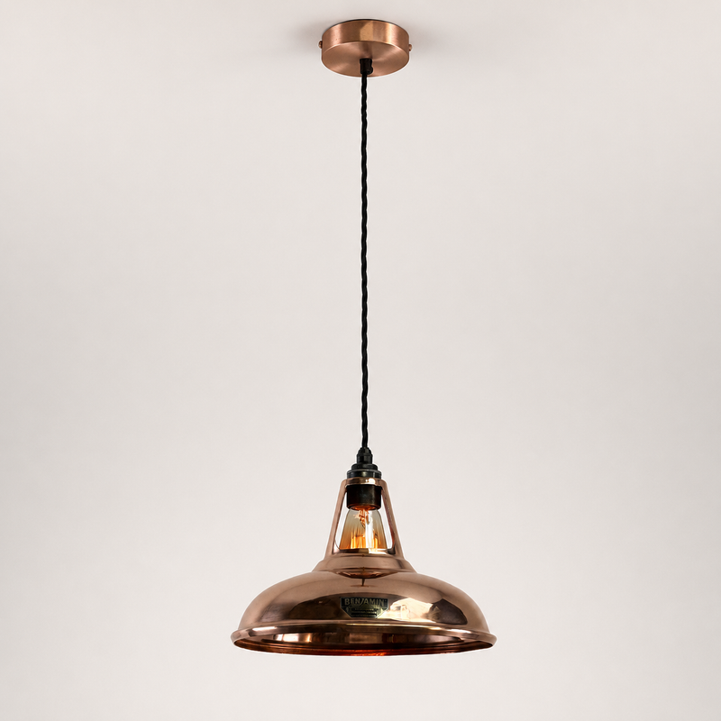 Cawston - Genuine Solid Copper Slotted Lampshade Pendant Ceiling Light - 11 Inch