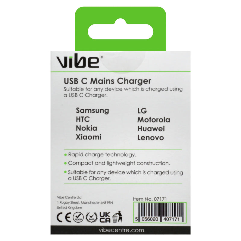 Vibe USB C Mains Charger