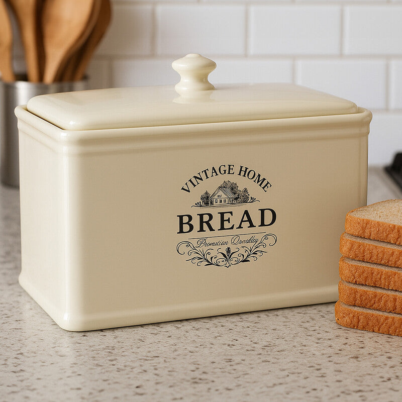 Cream Ceramic Bread Bin | Vintage Home