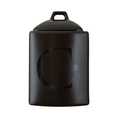 Stoneware Coffee Canister | Black Text