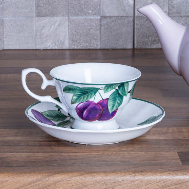 Sugar Plum Cup and Saucer | Orchard Fruits