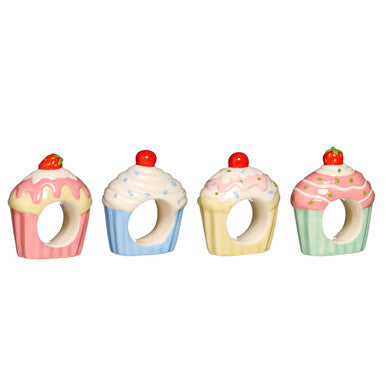 Set of Four Napkin Rings | Cupcake