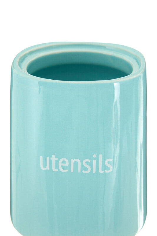Blue Ceramic Utensil Holder | Fletcher