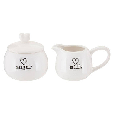 White Ceramic Milk and Sugar Set | Charm