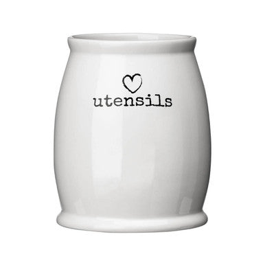 White Ceramic Utensil Holder | Charm