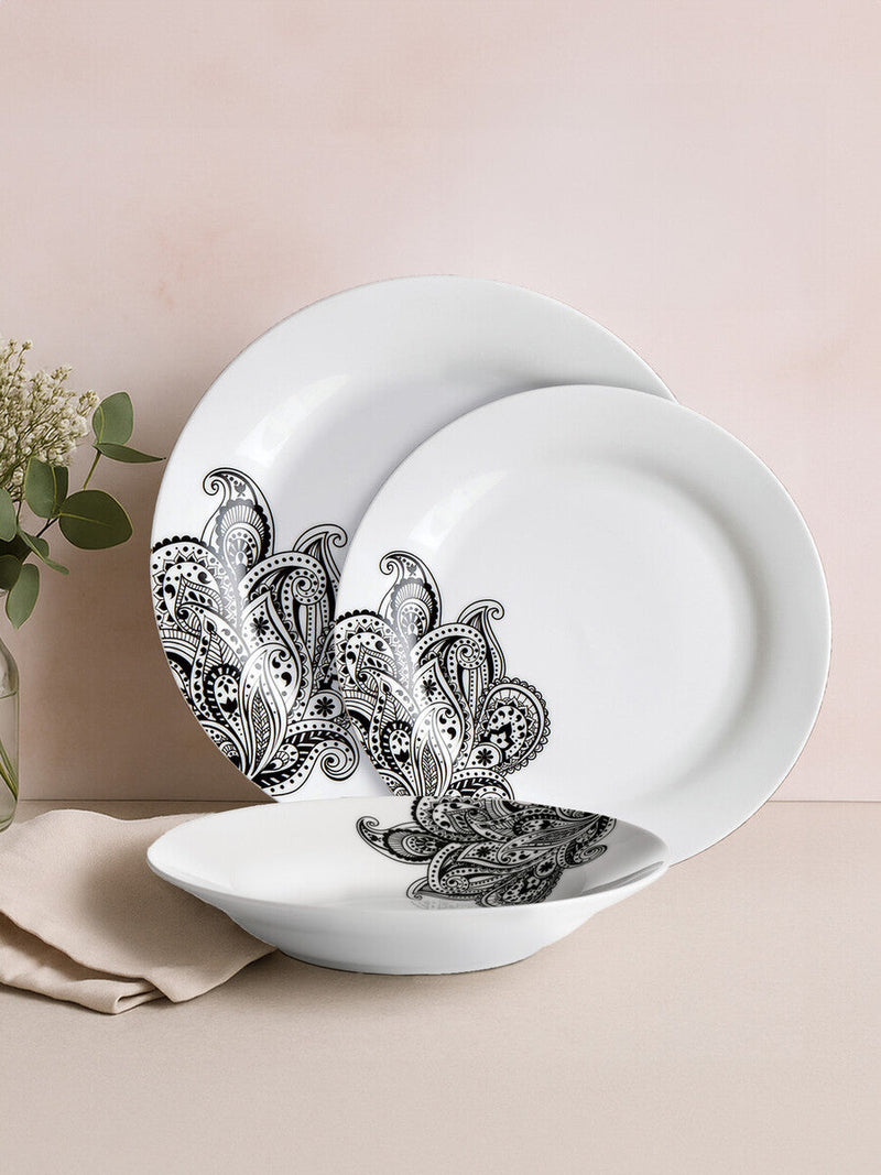 Prince 12 Piece Black Dinner Set | Avie