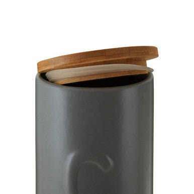 Light Grey Coffee Canister with Bamboo Lid | Fenwick