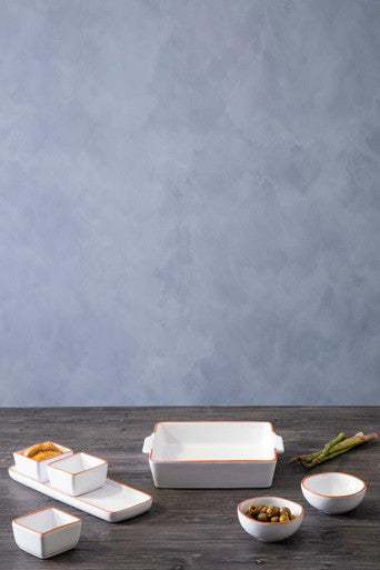 Terracotta White Glazed Oven to Table Dish | Calisto