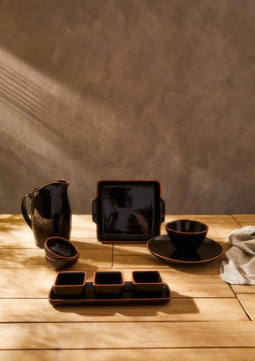 Terracotta Black Glazed Pitcher | Calisto
