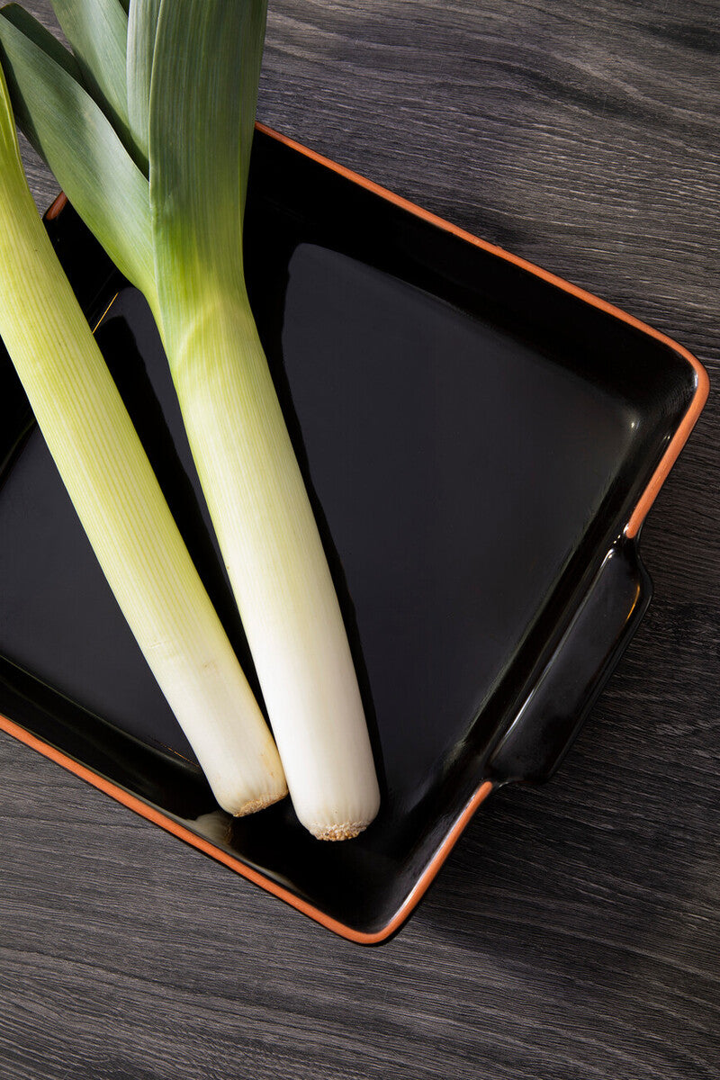 Terracotta Black Glazed Oven to Table Dish | Calisto