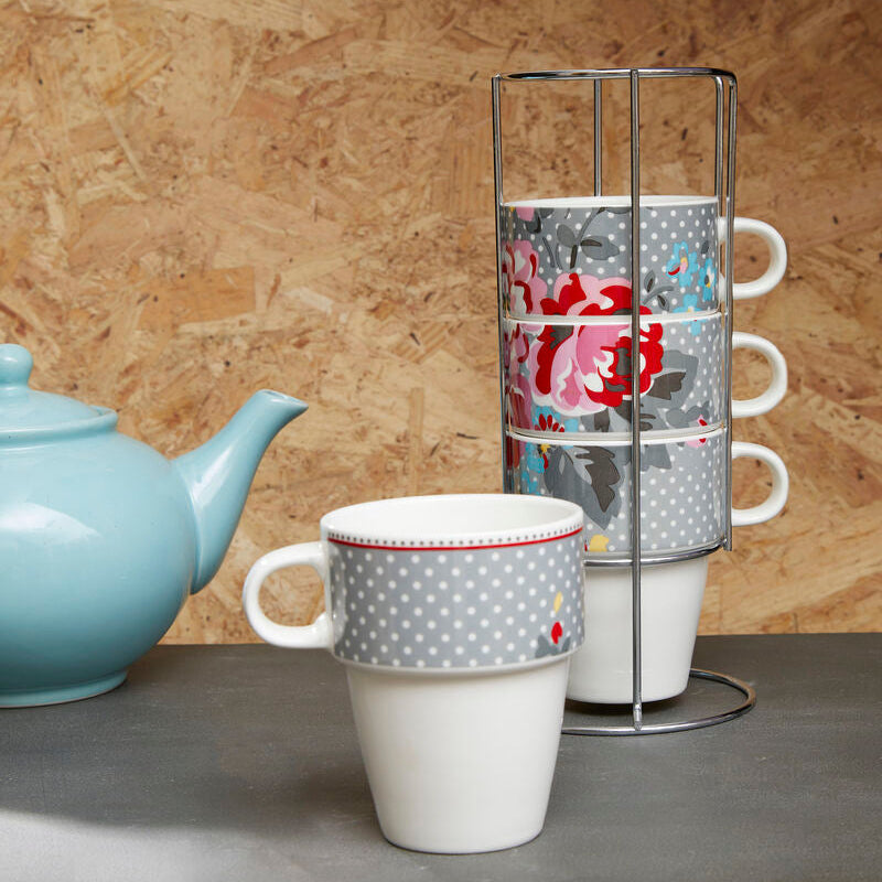 Set of Four Stackable Mugs with Stand | Pippa