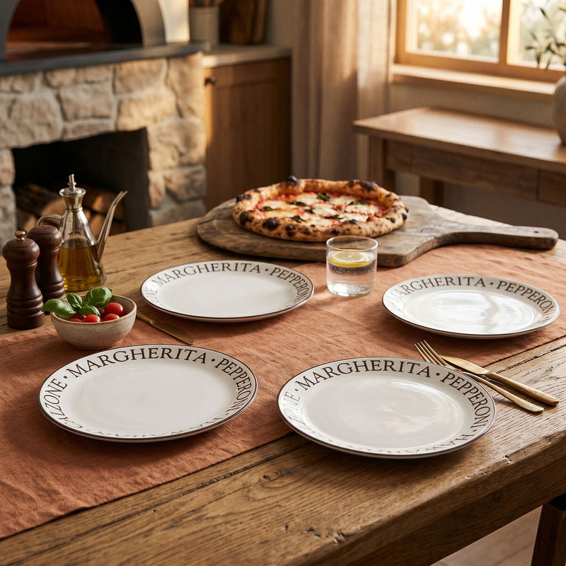 Set of Four Pizza Plates | Noir