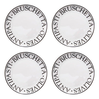 Set of Four Antipasti Plates | Noir