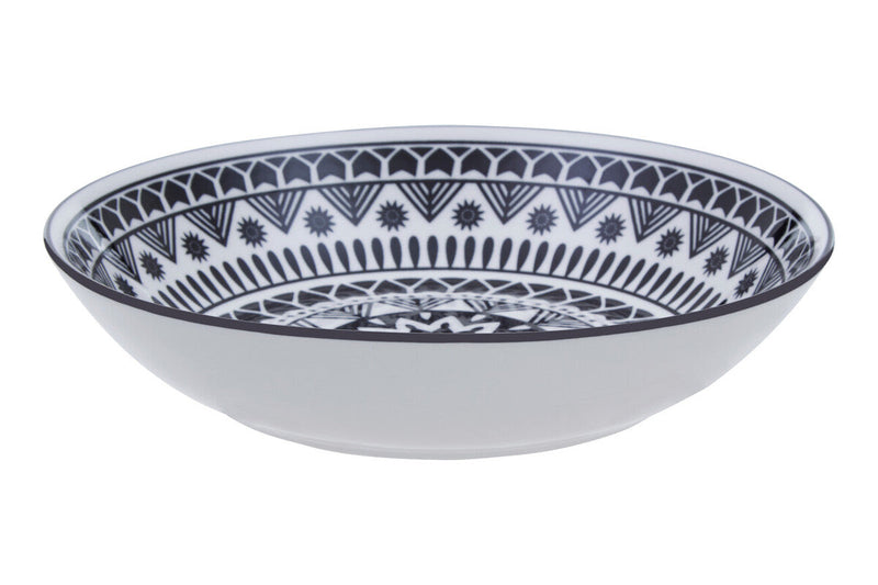 12 Piece Black and White Dinner Set | Maya
