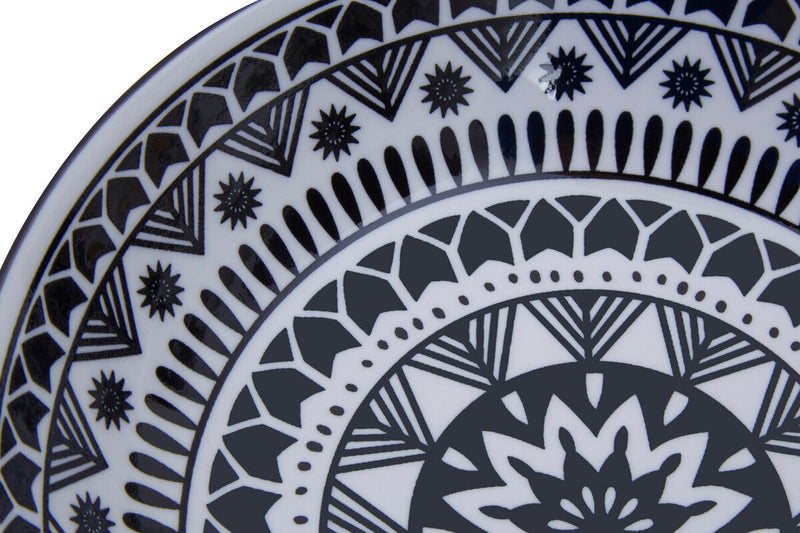 12 Piece Black and White Dinner Set | Maya