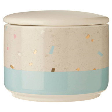 Small Fine Earthenware Grey Blue Storage Canister | Lozica