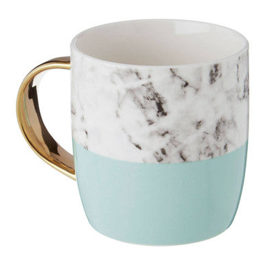 Marble Effect and Pastel Green Monogram Mug M | Frosted Deco