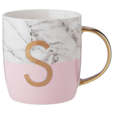 Pastel Pink S Letter Monogram Mug | Mimo