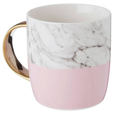 Marble Effect and Pink Monogram Mug C | Frosted Deco