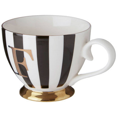 Black and White Monogram Mug F | Duchess