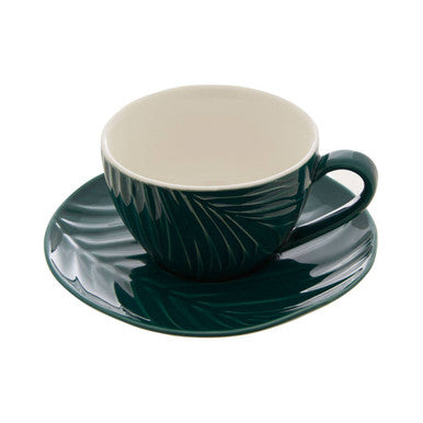 Dark Green Espresso Cup and Saucer | Bali