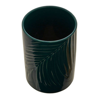Dark Green Medium Storage Jar with Bamboo Lid | Bali