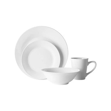 16 Pieces White Porcelain Dinner Set | Elmira