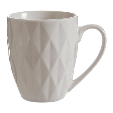 Avie 16 Piece White Embossed Dinner Set.