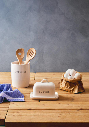 Cream Large Butter Dish | Farmhouse