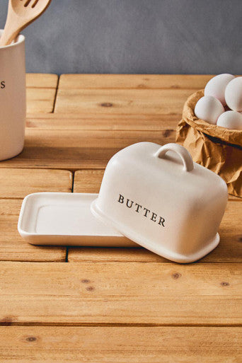 Cream Large Butter Dish | Farmhouse