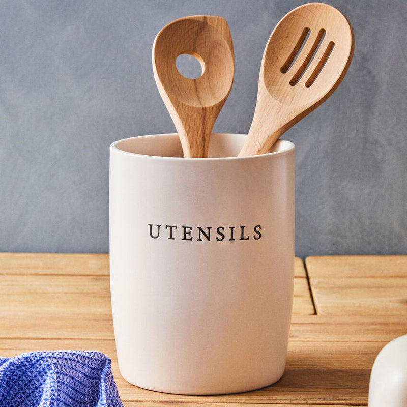 Cream Utensil Holder | Farmhouse