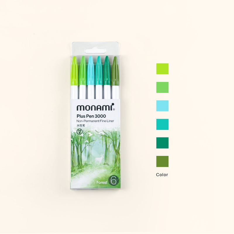 Monami | Plus Pen 3000 Pen Set | 0.4mm Fine Journal Pen