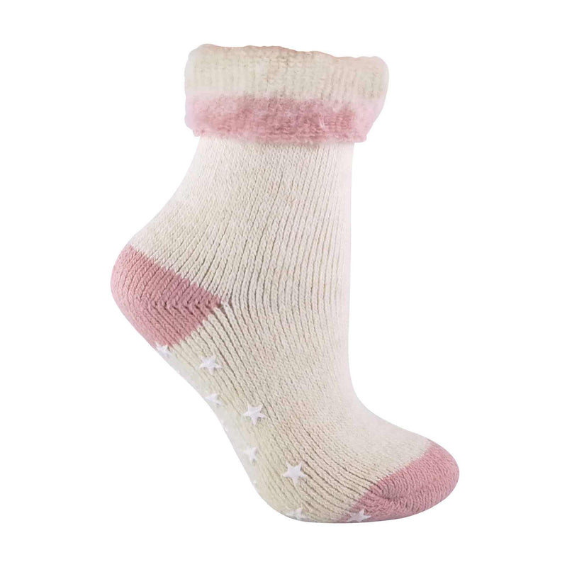 1 Pack Ladies Alpaca Wool Slipper Bed Socks with Star Grips
