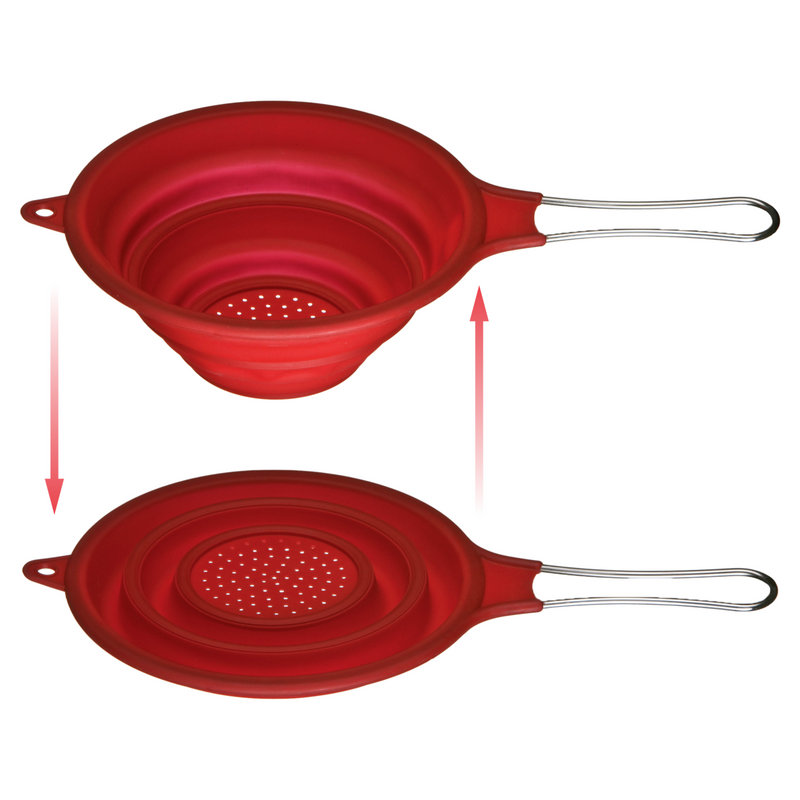 Red Silicone Collapsible Strainer | Zing