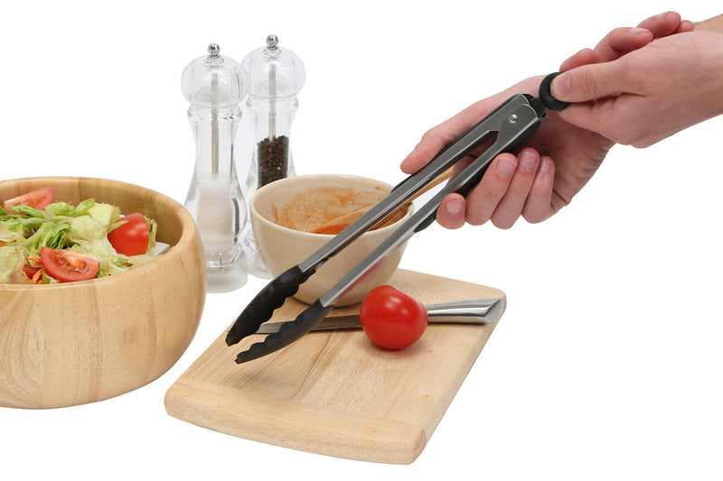 Black Silicone And Stainless Steel Tongs | Zing