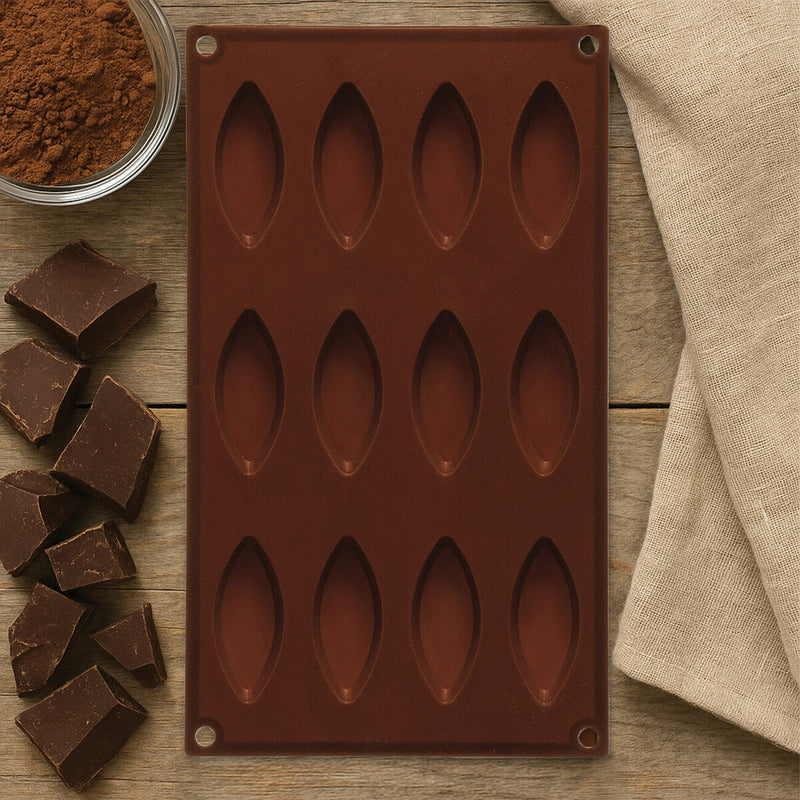Hallie 12 Elongated Oval Shape Silicone | Chocolate Mould