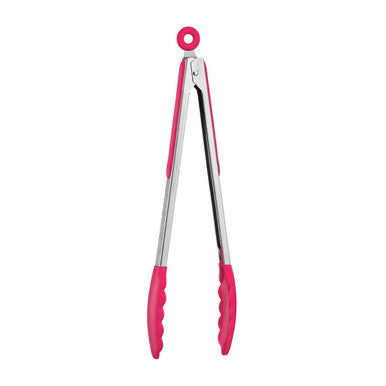 Hot Pink Silicone And Stainless Steel Tongs | Zing