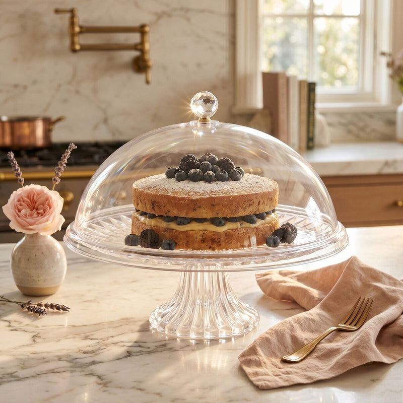 Clear Acrylic Cake Stand with Dome Lid | Faye