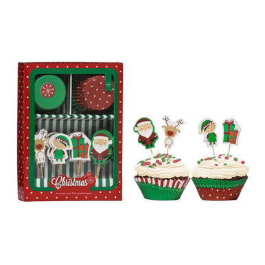 Christmas Cupcake Cases and Toppers Set | Diva