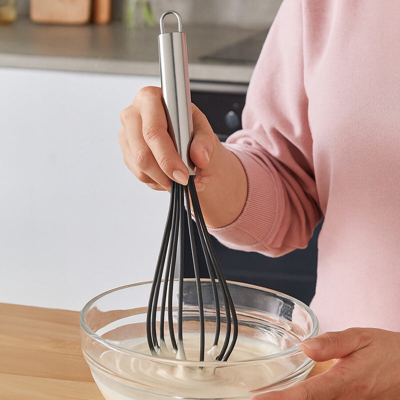Black Silicone Whisk with Stainless Steel Handle | Zing