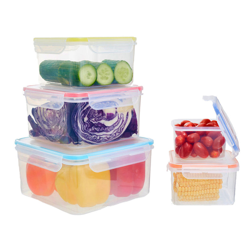 5 Piece Square Food Containers with Airtight Lids | Herrela