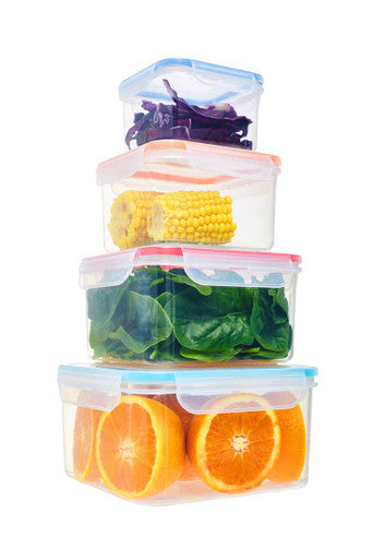 4 Piece Square Food Containers with Airtight Lids | Herrela