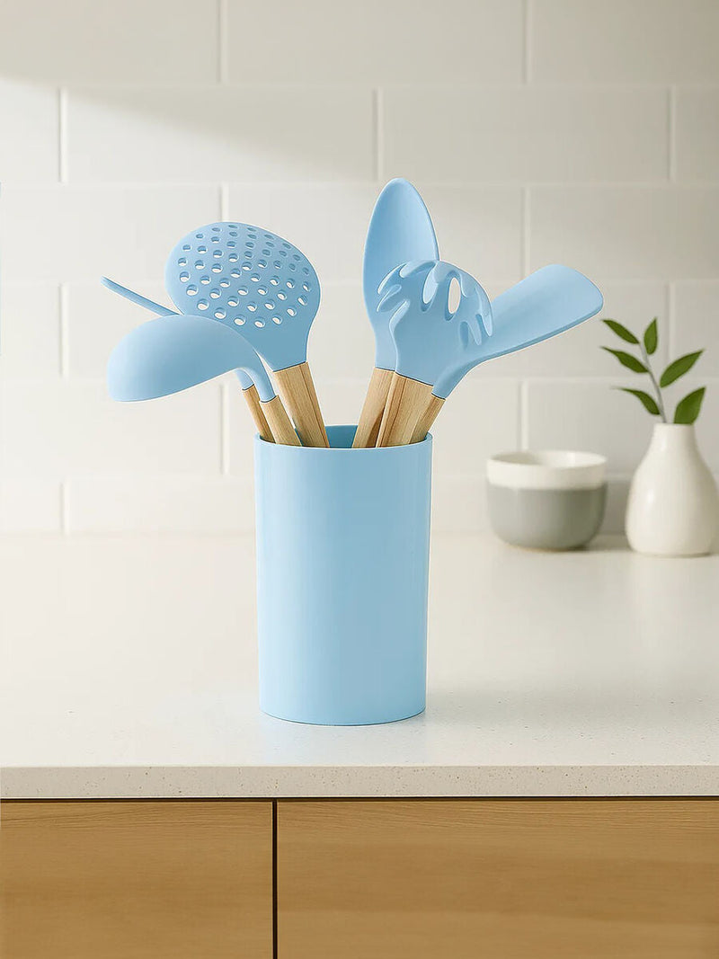 7 Piece Utensil Set In Pastel Blue | Zing