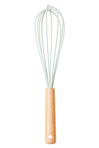 Sage Green Silicone Head Whisk with Round Wood Handle | Nova