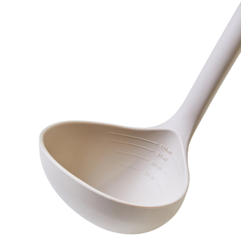 Stone Grey Silicone Head Ladle with Wood Handle | Nova